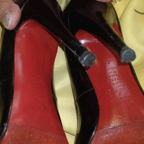 Christian Louboutin Heels in Size 40 Black Leather US Size 10 - Picture 7 of 7